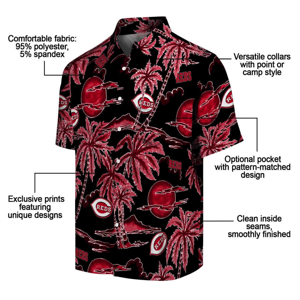 Cincinnati Reds Hawaiian Shirt - Palm Sunset cincinnati reds palm sunset hawaiian shirts new arrival