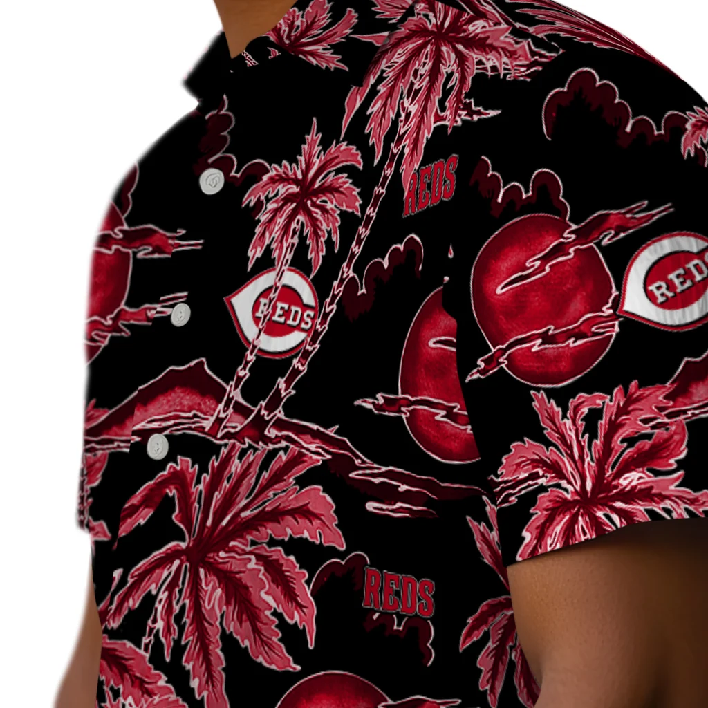 Cincinnati Reds Hawaiian Shirt - Palm Sunset cincinnati reds palm sunset hawaiian shirts trendy