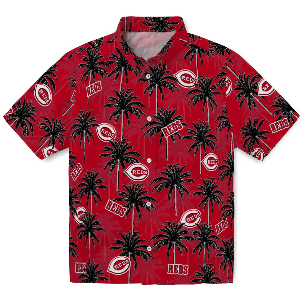 Cincinnati Reds Hawaiian Shirt - Palm Tree Motif cincinnati reds palm grove red hawaiian shirts best selling