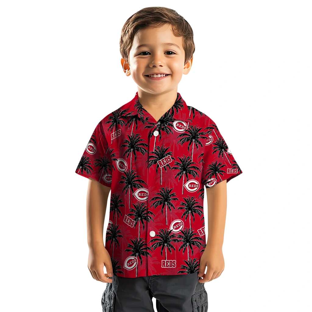 Cincinnati Reds Hawaiian Shirt - Palm Tree Motif cincinnati reds palm grove red hawaiian shirts top rated