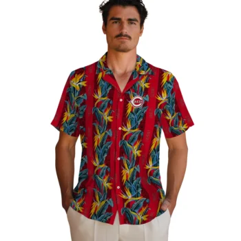 cincinnati reds paradise vines red hawaiian shirts fashion forward