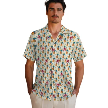 cincinnati reds pineapple delight beige hawaiian shirts fashion forward