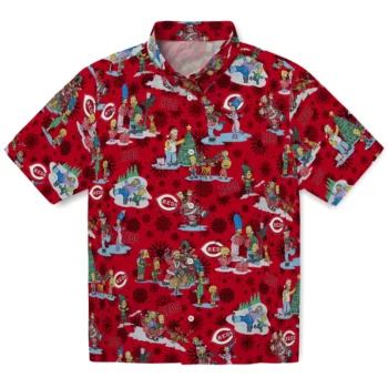 cincinnati reds simpsons christmas red hawaiian shirts best selling
