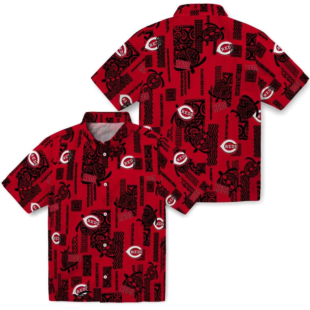Cincinnati Reds Hawaiian Shirt - Turtle Lines cincinnati reds turtle lines red hawaiian shirts high quality