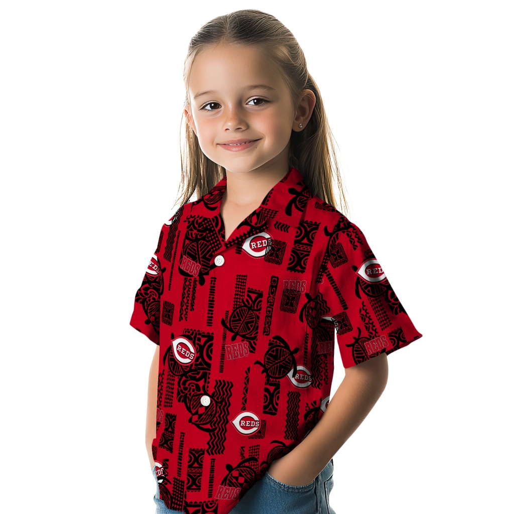 Cincinnati Reds Hawaiian Shirt - Turtle Lines cincinnati reds turtle lines red hawaiian shirts premium grade