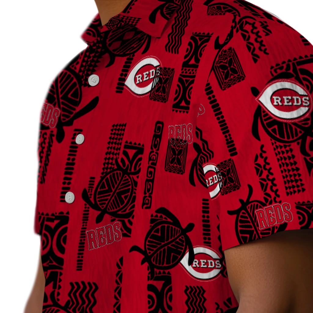Cincinnati Reds Hawaiian Shirt - Turtle Lines cincinnati reds turtle lines red hawaiian shirts trendy