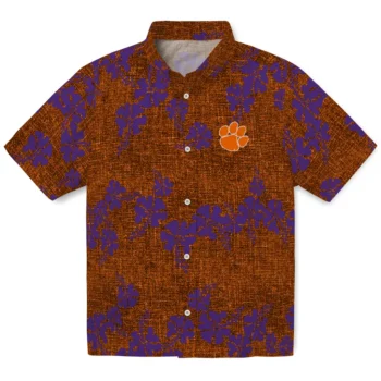 clemson tigers hibiscus petals orange hawaiian shirts best selling
