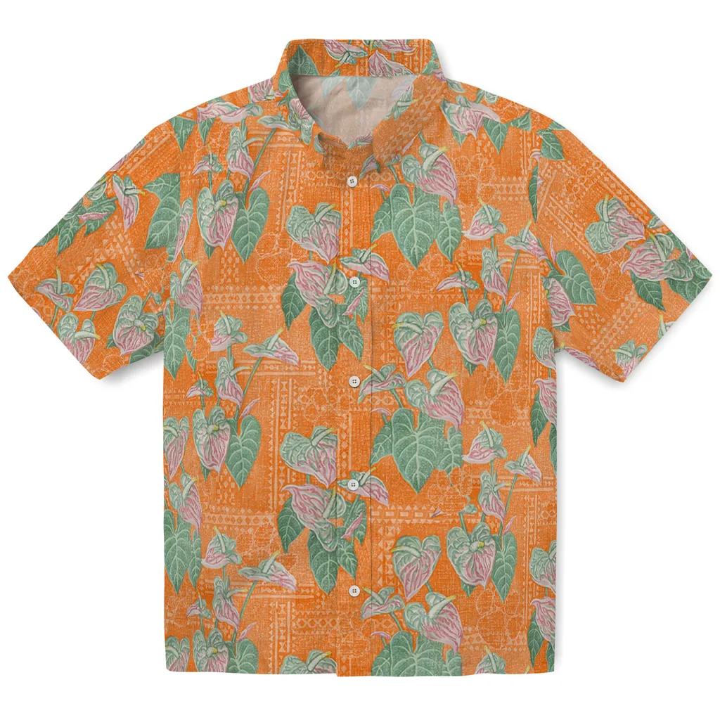 Clemson Tigers Hawaiian Shirt - Anthurium Overlay clemson tigers anthurium overlay orange hawaiian shirts best selling
