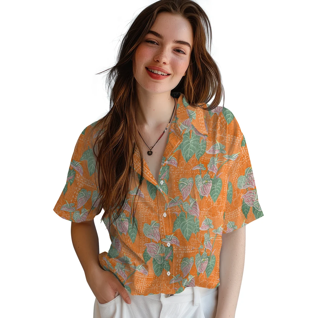 Clemson Tigers Hawaiian Shirt - Anthurium Overlay clemson tigers anthurium overlay orange hawaiian shirts latest model