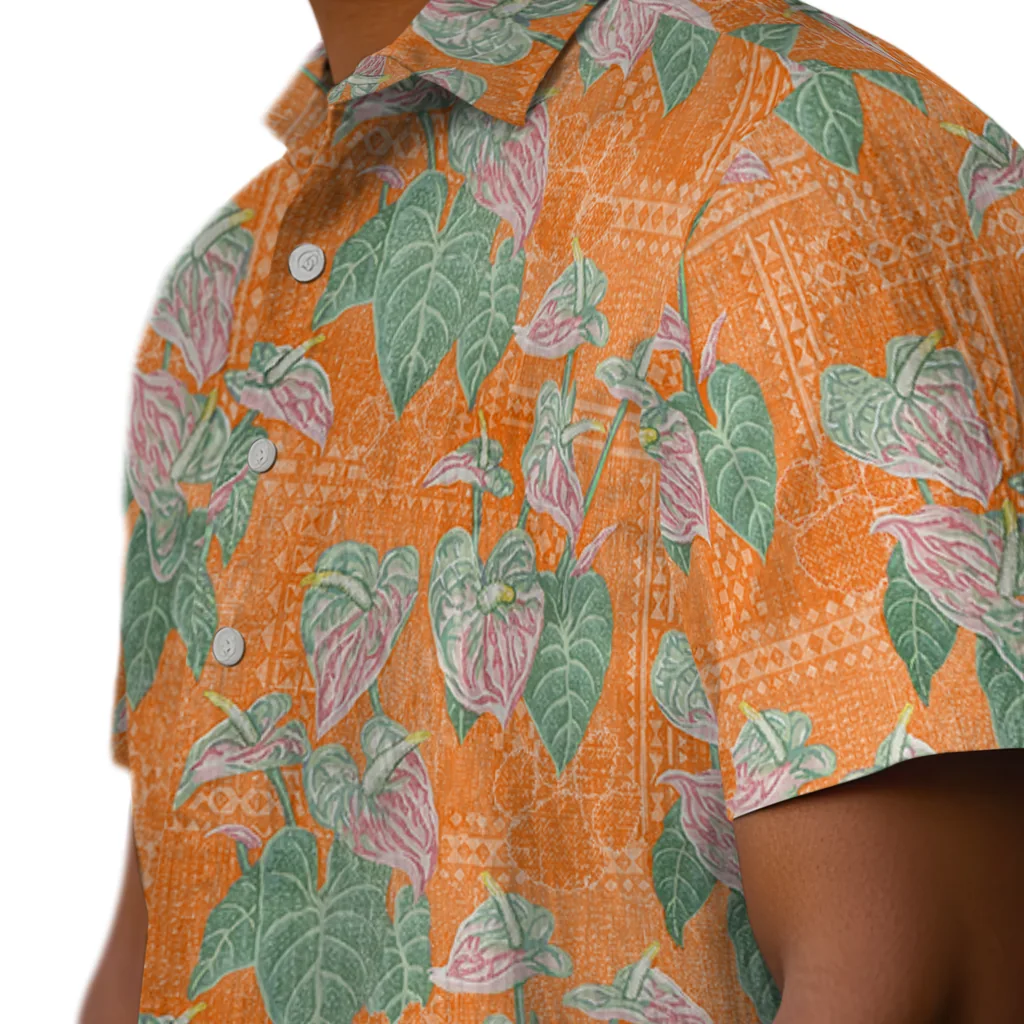 Clemson Tigers Hawaiian Shirt - Anthurium Overlay clemson tigers anthurium overlay orange hawaiian shirts trendy