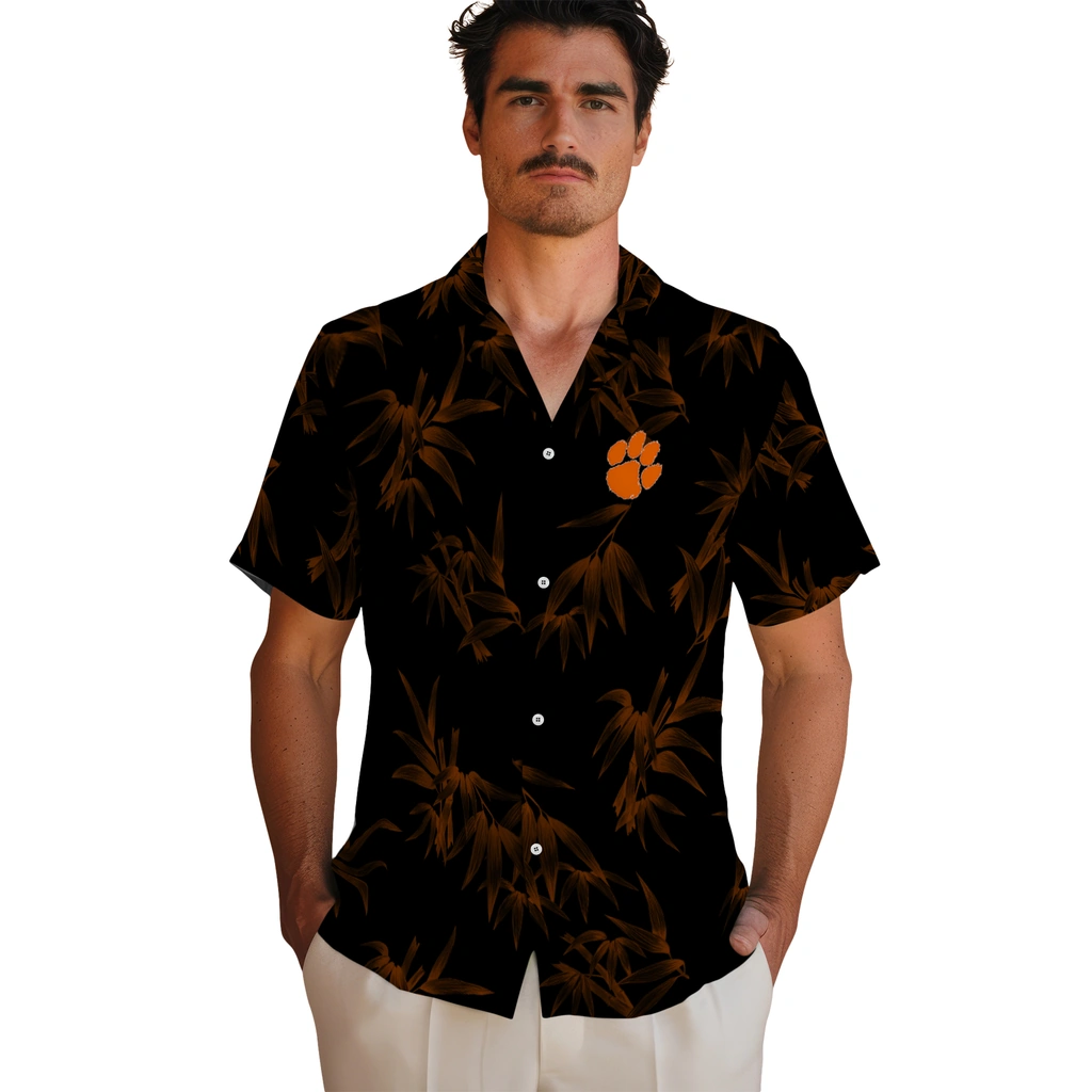 Clemson Tigers Hawaiian Shirt - Bamboo Branches clemson tigers bamboo branches orange black hawaiian shirts fashion forward