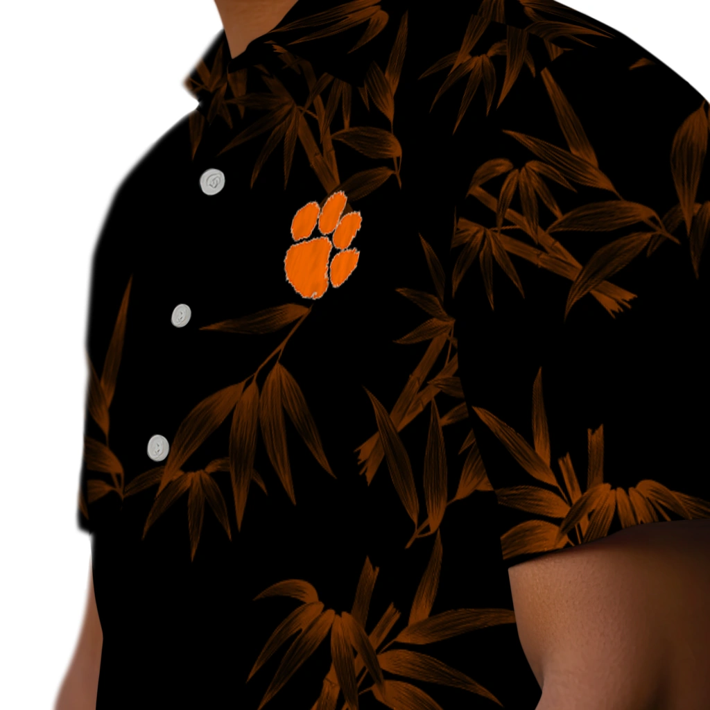 Clemson Tigers Hawaiian Shirt - Bamboo Branches clemson tigers bamboo branches orange black hawaiian shirts trendy