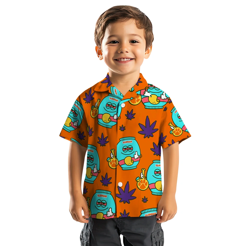 Clemson Tigers Hawaiian Shirt - Chill Vibe clemson tigers bong smile orange hawaiian shirts top rated