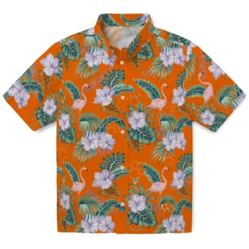 clemson tigers flamingo palms orange hawaiian shirts best selling