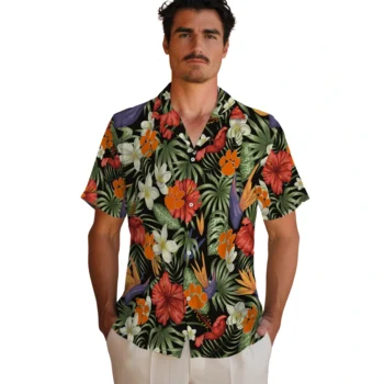 clemson tigers hibiscus bird hawaiian shirts fashion forward