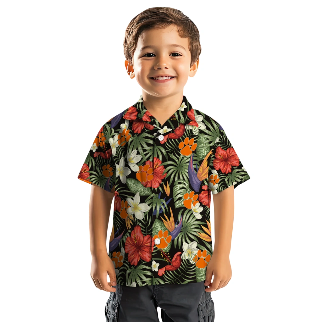 Clemson Tigers Hawaiian Shirt - Hawaii Floral Hibiscus clemson tigers hibiscus bird hawaiian shirts top rated