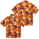 Clemson Tigers Hawaiian Shirt – Hibiscus Flower Design