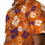 Clemson Tigers Hawaiian Shirt – Hibiscus Flower Design
