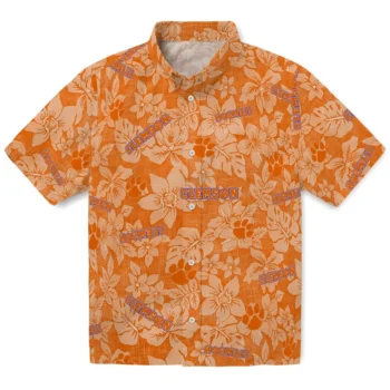 clemson tigers hibiscus oasis orange hawaiian shirts best selling