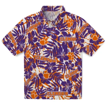 clemson tigers hibiscus overlay hawaiian shirts best selling