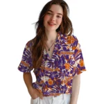 Clemson Tigers Hawaiian Shirt – Hibiscus Overlay