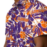Clemson Tigers Hawaiian Shirt – Hibiscus Overlay