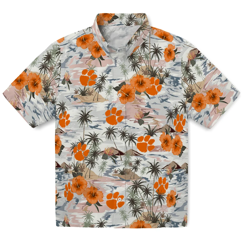 Clemson Tigers Hawaiian Shirt - Hibiscus Seaside clemson tigers hibiscus seaside white hawaiian shirts best selling
