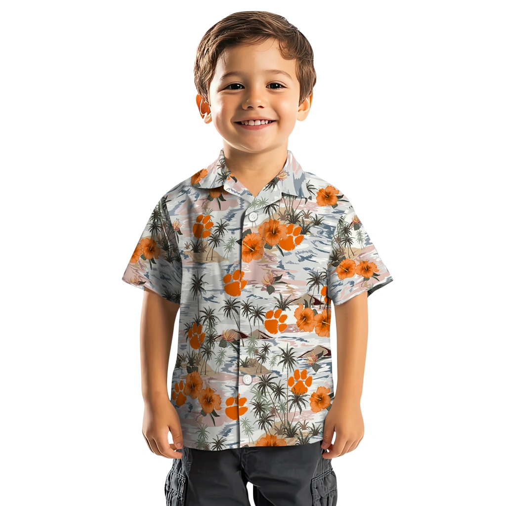 Clemson Tigers Hawaiian Shirt - Hibiscus Seaside clemson tigers hibiscus seaside white hawaiian shirts top rated