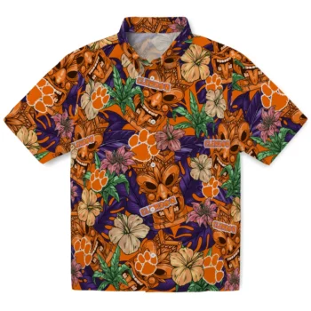 clemson tigers tiki jungle orange hawaiian shirts best selling