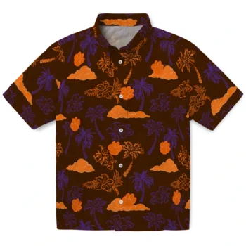 clemson tigers palm and clouds orange hawaiian shirts best selling