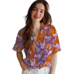 Clemson Tigers Hawaiian Shirt – Palm Leaves
