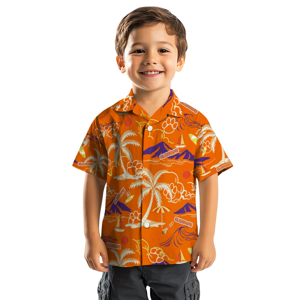 Clemson Tigers Hawaiian Shirt - Palm Tree Island clemson tigers palm tree island orange hawaiian shirts top rated