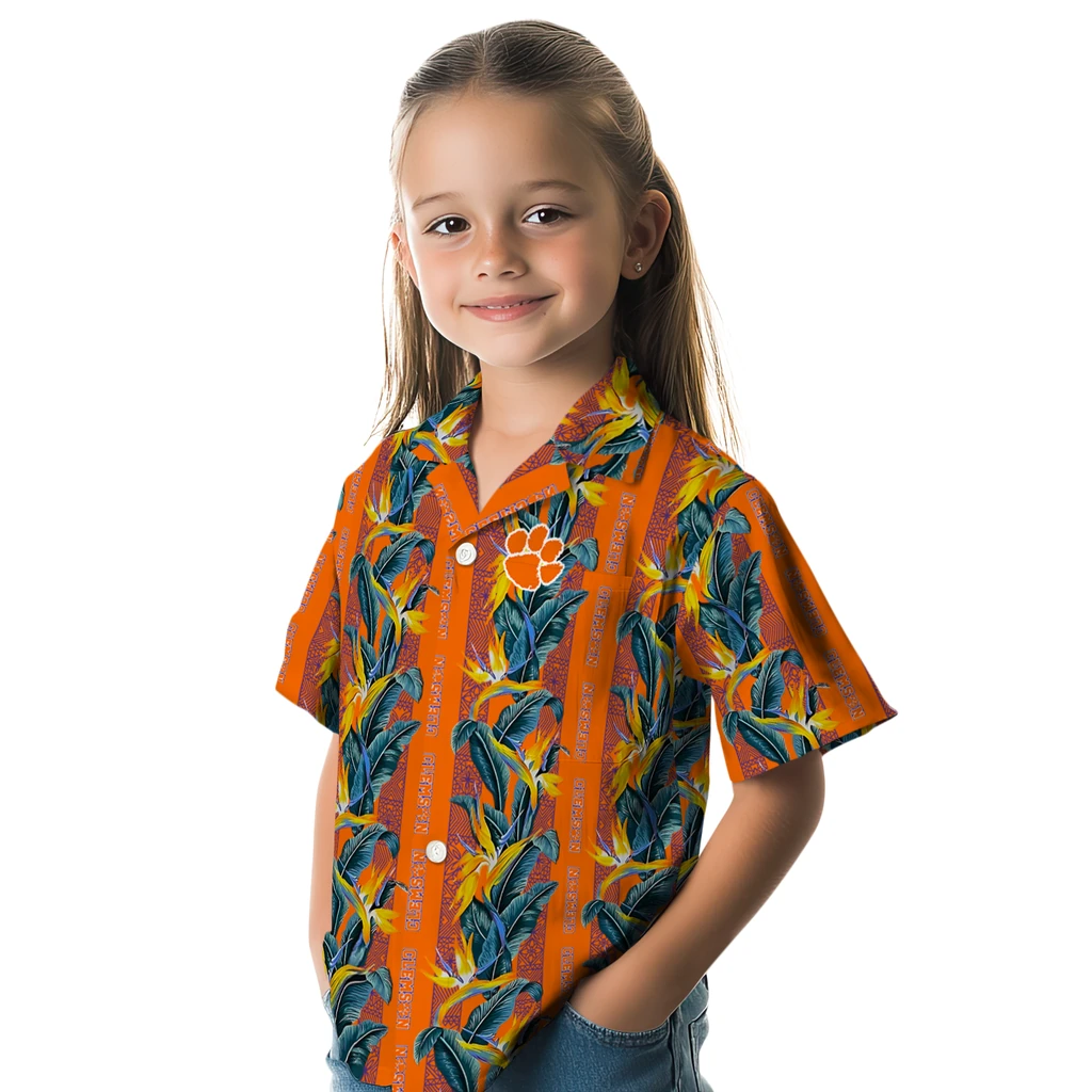 Clemson Tigers Hawaiian Shirt - Paradise Vines clemson tigers paradise vines orange hawaiian shirts premium grade