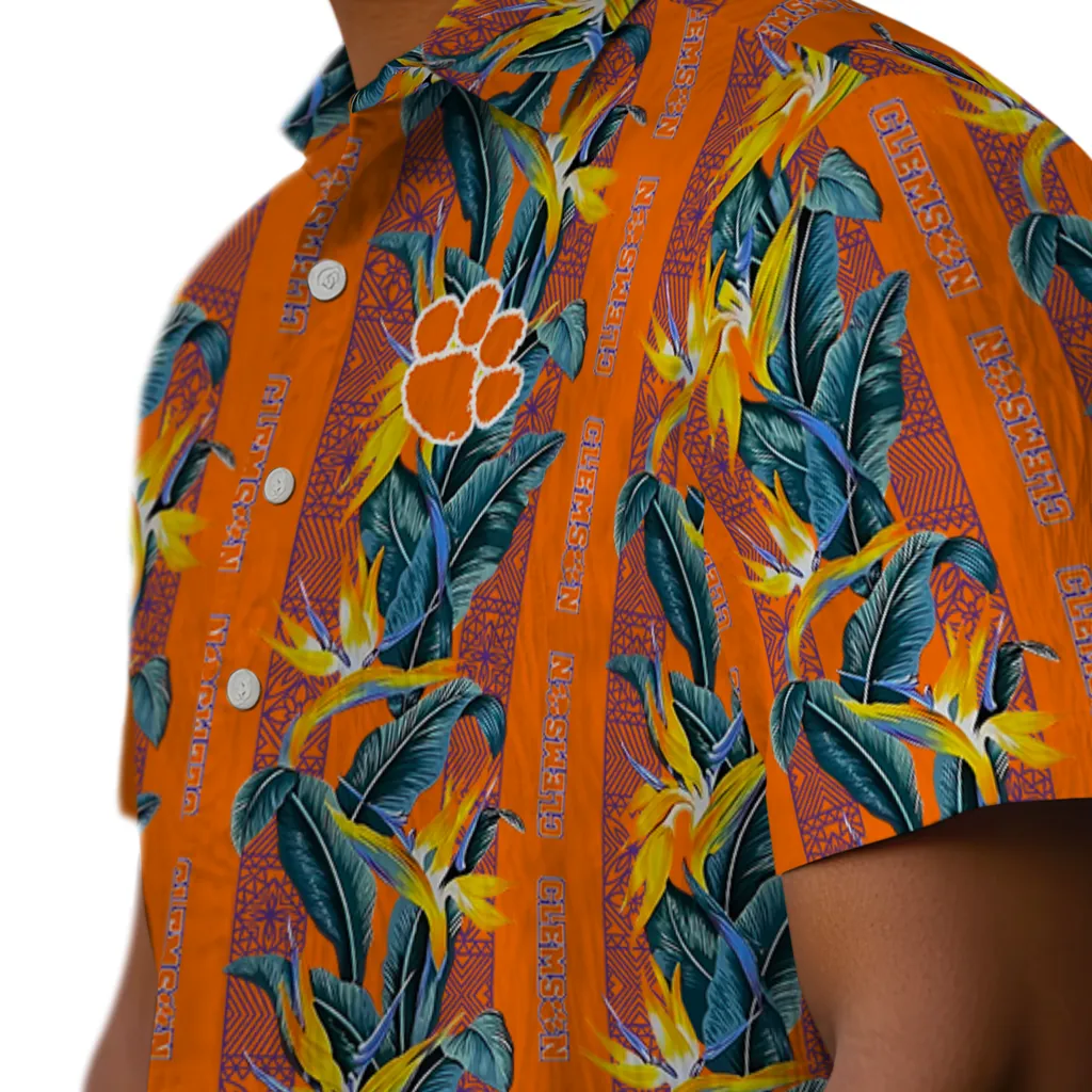Clemson Tigers Hawaiian Shirt - Paradise Vines clemson tigers paradise vines orange hawaiian shirts trendy