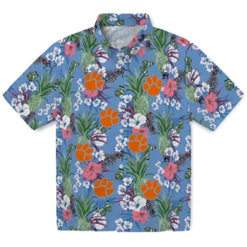 clemson tigers pineapple bouquet best sky blue hawaiian shirts best selling