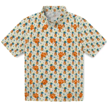 clemson tigers pineapple delight beige hawaiian shirts best selling