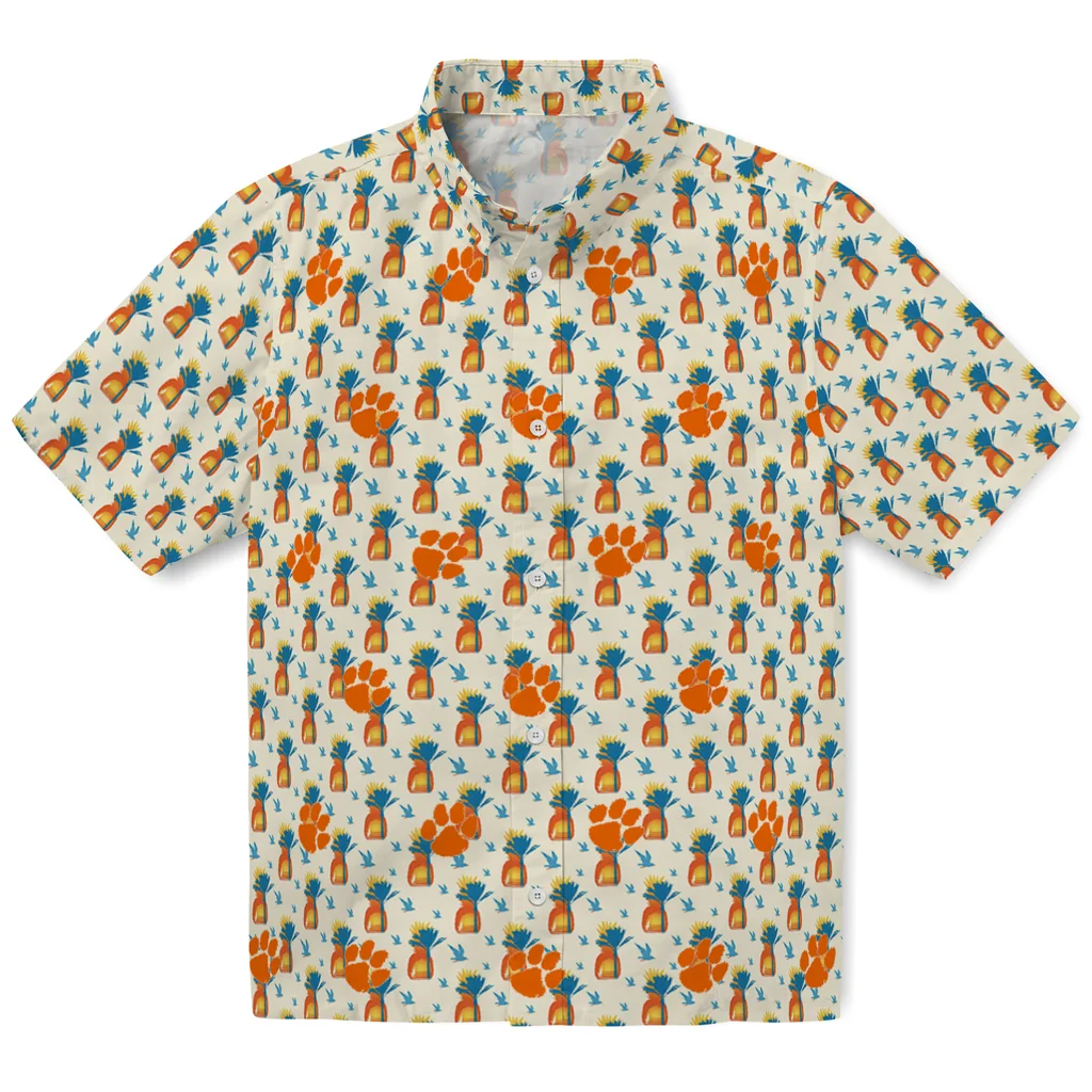 Clemson Tigers Hawaiian Shirt - Pineapple Delight clemson tigers pineapple delight beige hawaiian shirts best selling