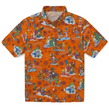 clemson tigers simpsons christmas orange hawaiian shirts best selling