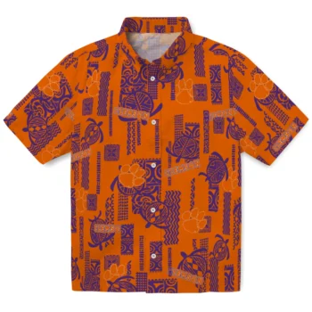 clemson tigers turtle lines orange hawaiian shirts best selling