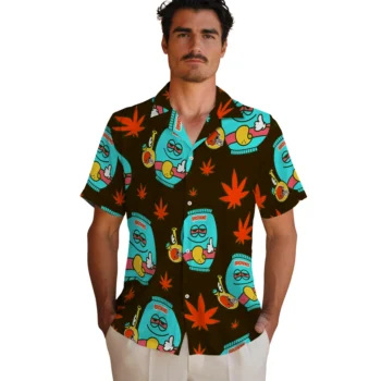cleveland browns bong smile brown hawaiian shirts fashion forward