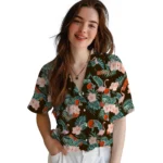 Cleveland Browns Hawaiian Shirt – Flamingo and Hibiscus