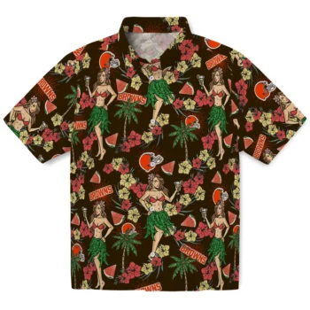 cleveland browns hawaiian girls design brown hawaiian shirts best selling
