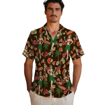 cleveland browns hawaiian girls design brown hawaiian shirts fashion forward