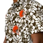 Cleveland Browns Hawaiian Shirt – Hibiscus Motif