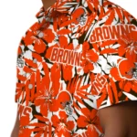 Cleveland Browns Hawaiian Shirt – Hibiscus Overlay