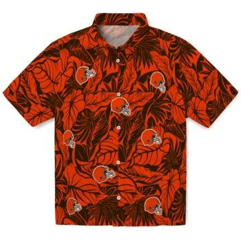 cleveland browns monstera layer brown hawaiian shirts best selling