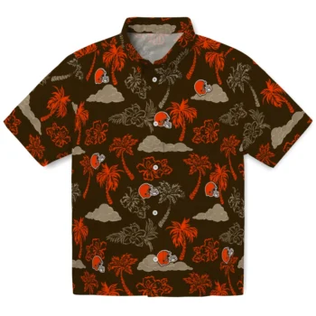 cleveland browns palm and clouds brown hawaiian shirts best selling