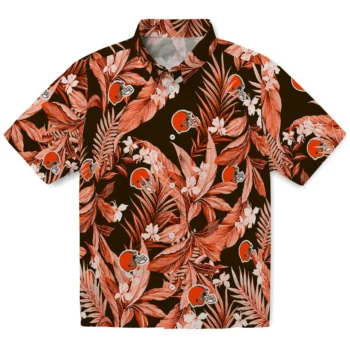 cleveland browns palm leaves brown hawaiian shirts best selling