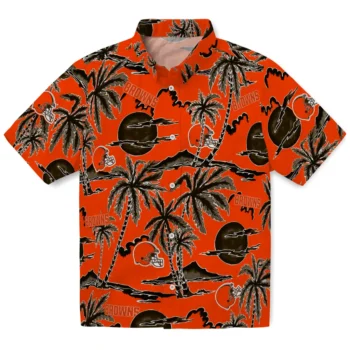 cleveland browns palm sunset hawaiian shirts best selling