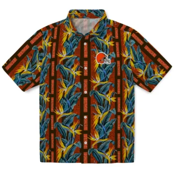 cleveland browns paradise vines brown hawaiian shirts best selling